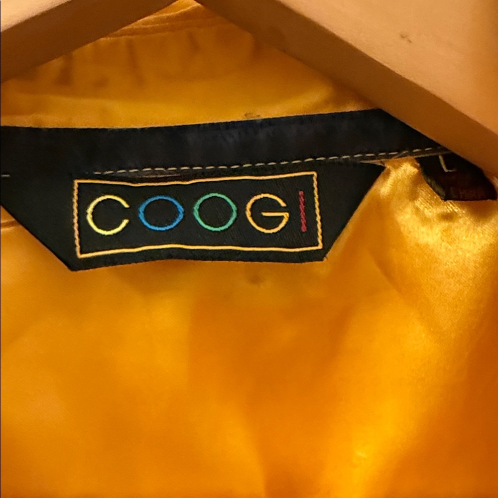 Authentic Coogi Yellow Ruffle V-Neck Button Down - Picture 2 of 6